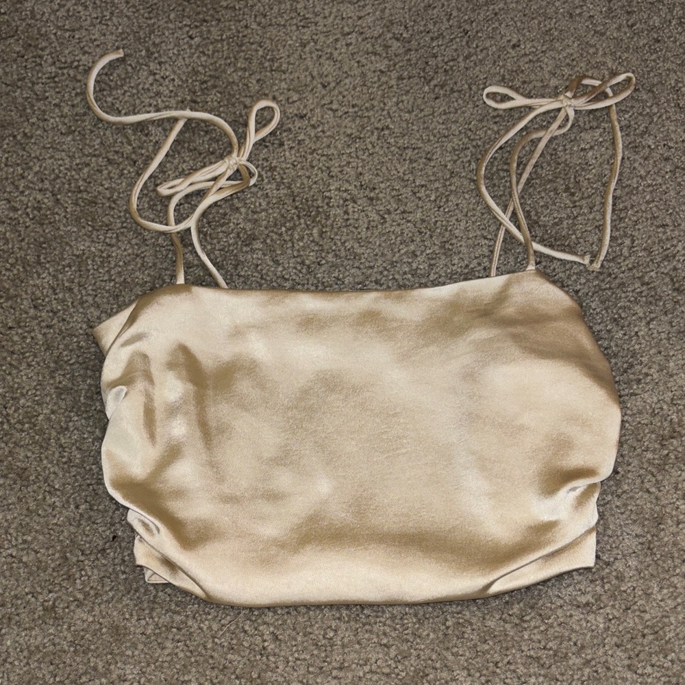 Zara Cream Satin Camisole Top